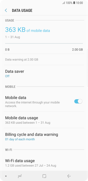 The total data usage is displayed.