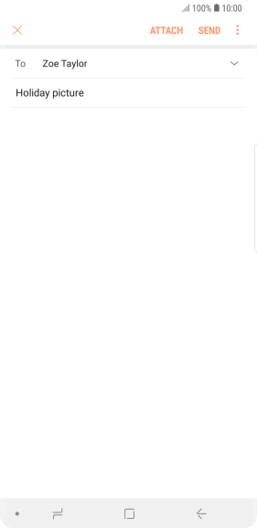 Press the text input field and write the text for your email.
