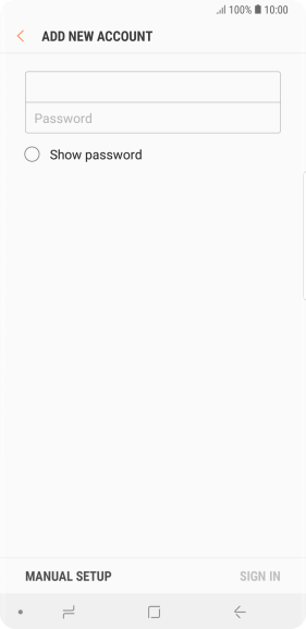 Press Password and key in the password for your email account.