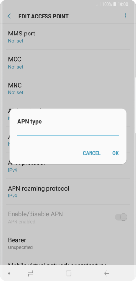 Key in default and press OK.