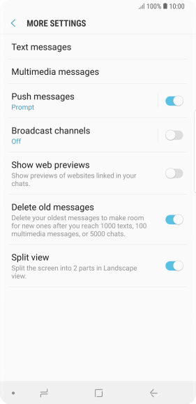Press Text messages.