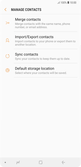 Press Import/Export contacts.