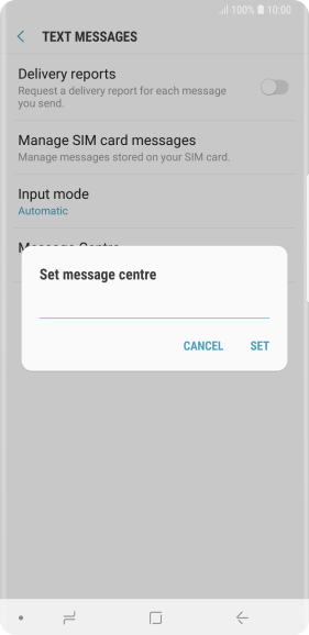 Key in +61418706275 and press SET.