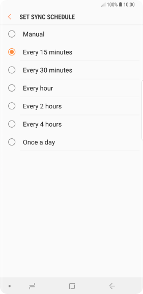 Press the required setting.