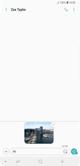 Press the send icon when you've finished your MMS.