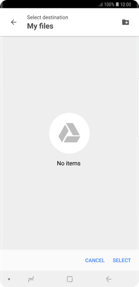 To create a new folder, press the new folder icon and follow the instructions on the screen to create a new folder.
