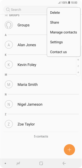 Press Manage contacts.
