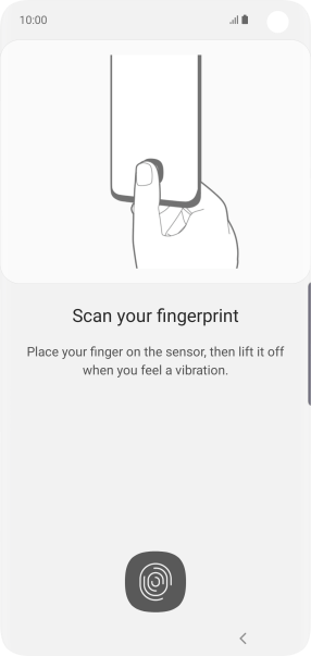 Follow the instructions on the screen to create the phone lock code using your fingerprint.