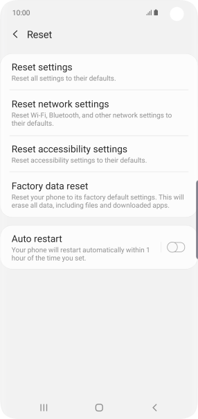 Press Factory data reset.