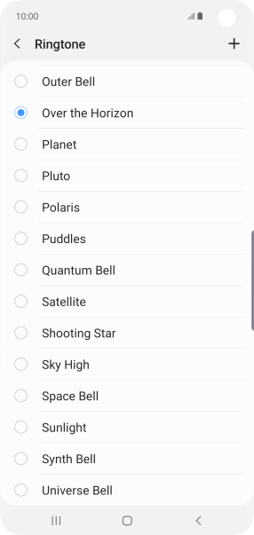 Press the add ring tone icon.