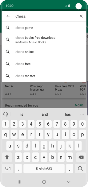 Key in the name or subject of the required app and press the search icon.