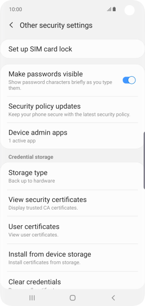 Press Set up SIM card lock.