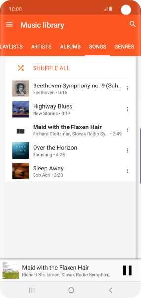 Press the song title at the bottom of the screen.