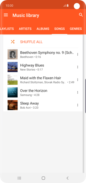 Press the required audio file.