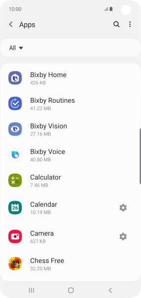 Press the required app.