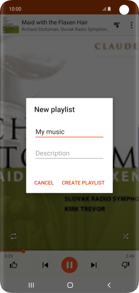 Key in a name for the playlist and press CREATE PLAYLIST.