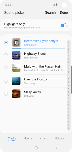Once you've found a ring tone you like, press Done.