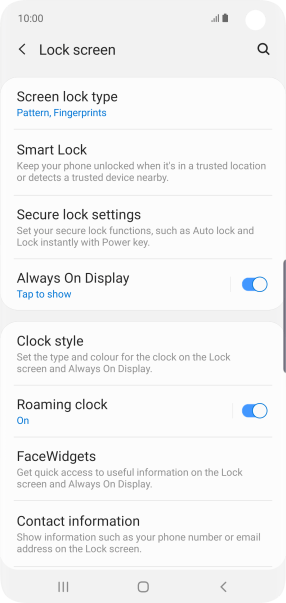 Press Screen lock type and key in the current phone lock code.