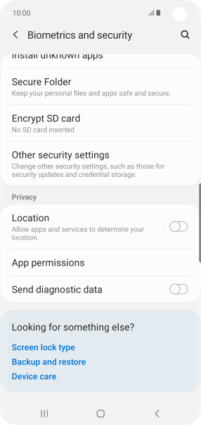Press Other security settings.