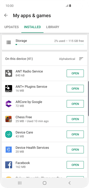 Press the required app.