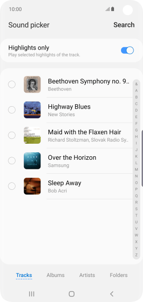 Press the required ring tones to hear them.