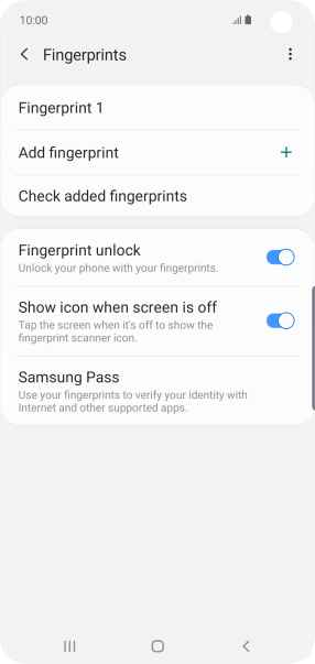 Press the indicator next to the required settings.